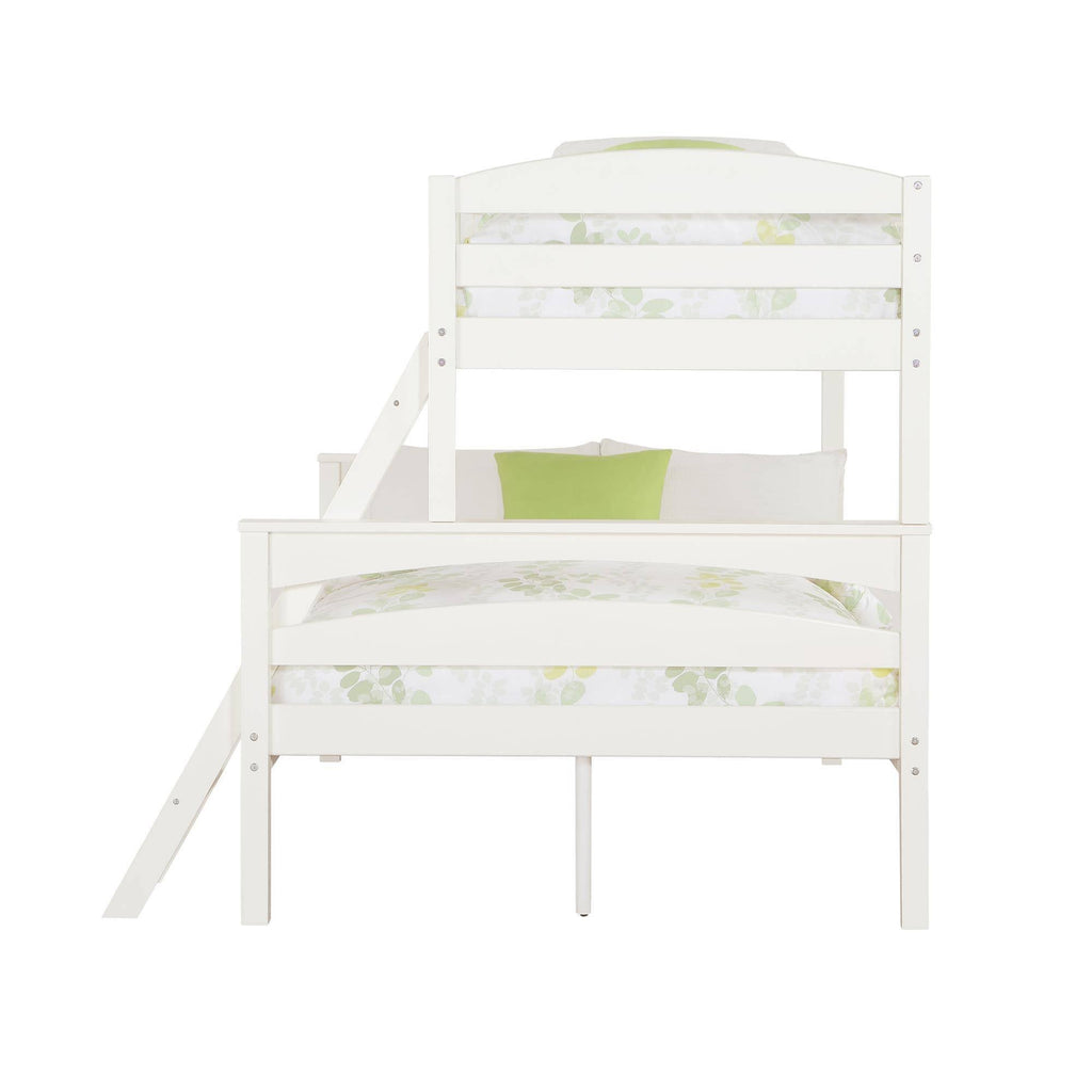 White Twin Over Full Wood Bunk Bed Frame E9976