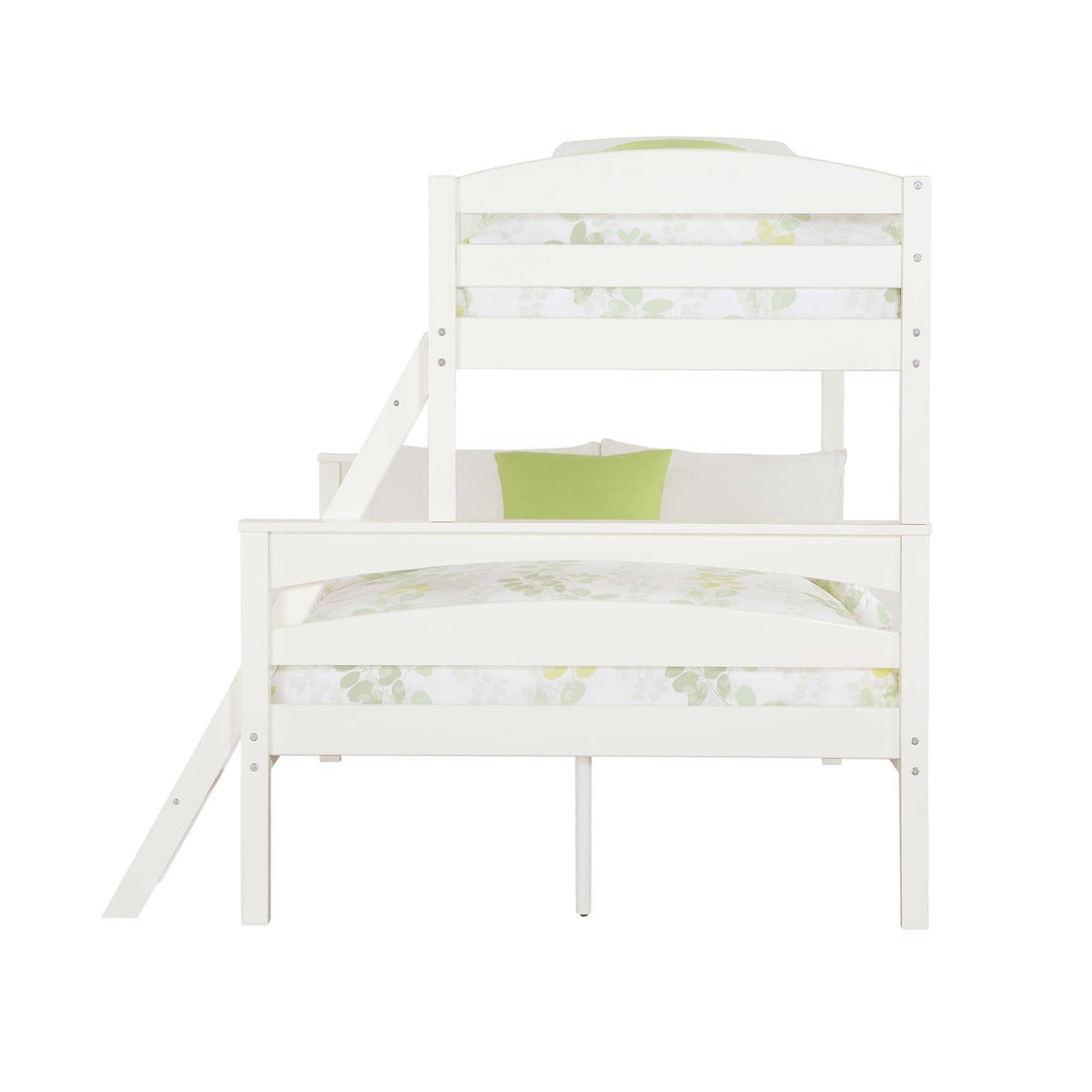 White Twin Over Full Wood Bunk Bed Frame E9976