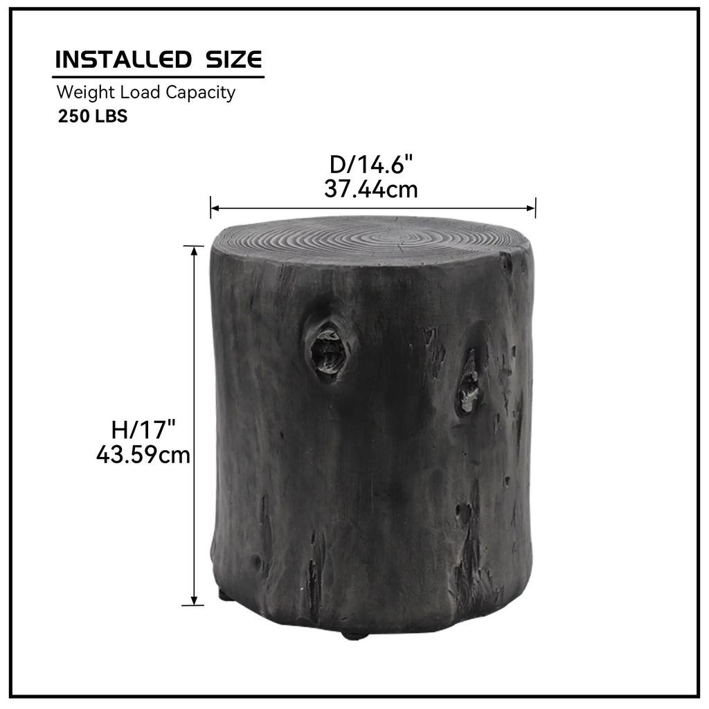 Faux Wood Round Side Table P3300