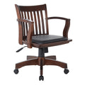 Espresso Finish Black Vinyl Bankers Chair H63078