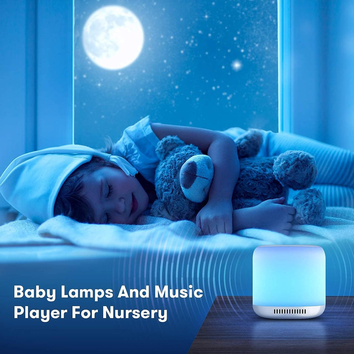 34 Soothing Sounds Rechargeable White Noise Machine with Night Light O366364