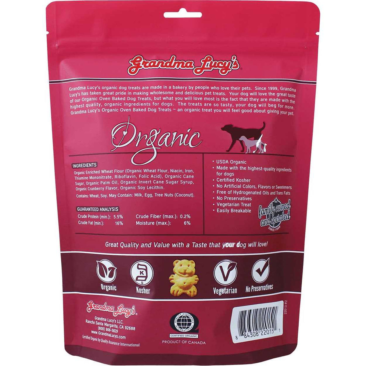 Organic Cranberry Oven Baked Dog Treats G1295