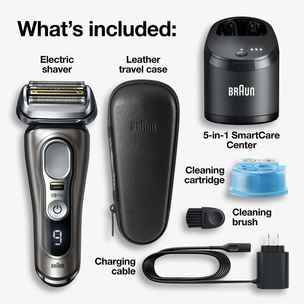 Rechargeable Wet Dry Electric Shaver with Clean Station L703605