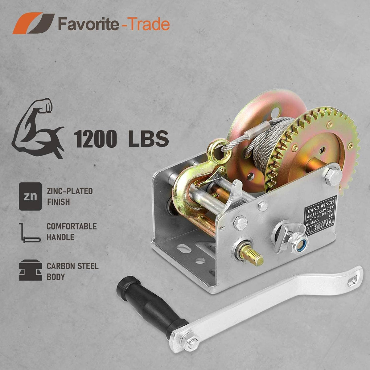 3500 lbs Hand Winch with Cable Pack of 2 Y18096