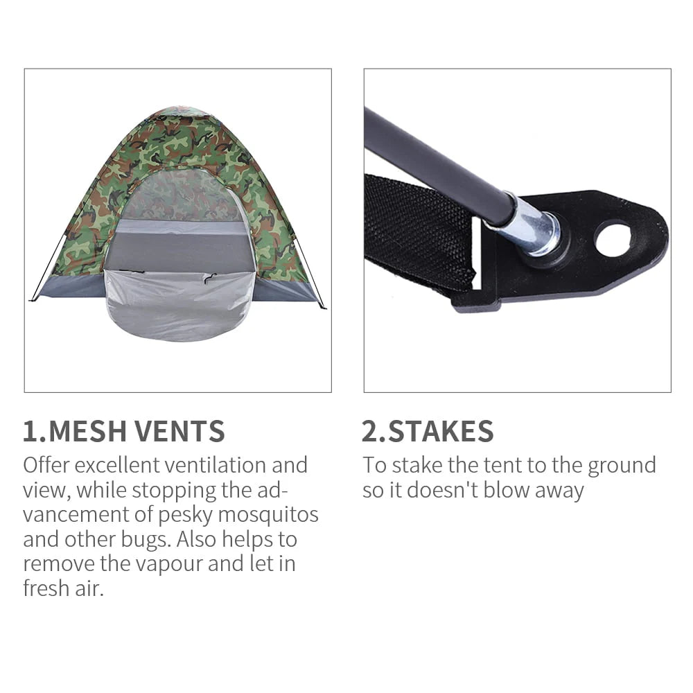 3-4 Person Camouflage Camping Tent with Carrying Bag K69693