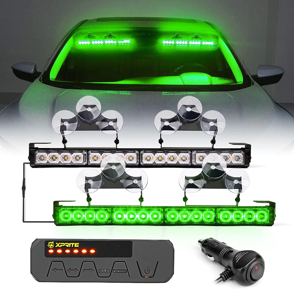 Amber LED Emergency Strobe Light Bar with Control Box, Pack of 2 Q451
