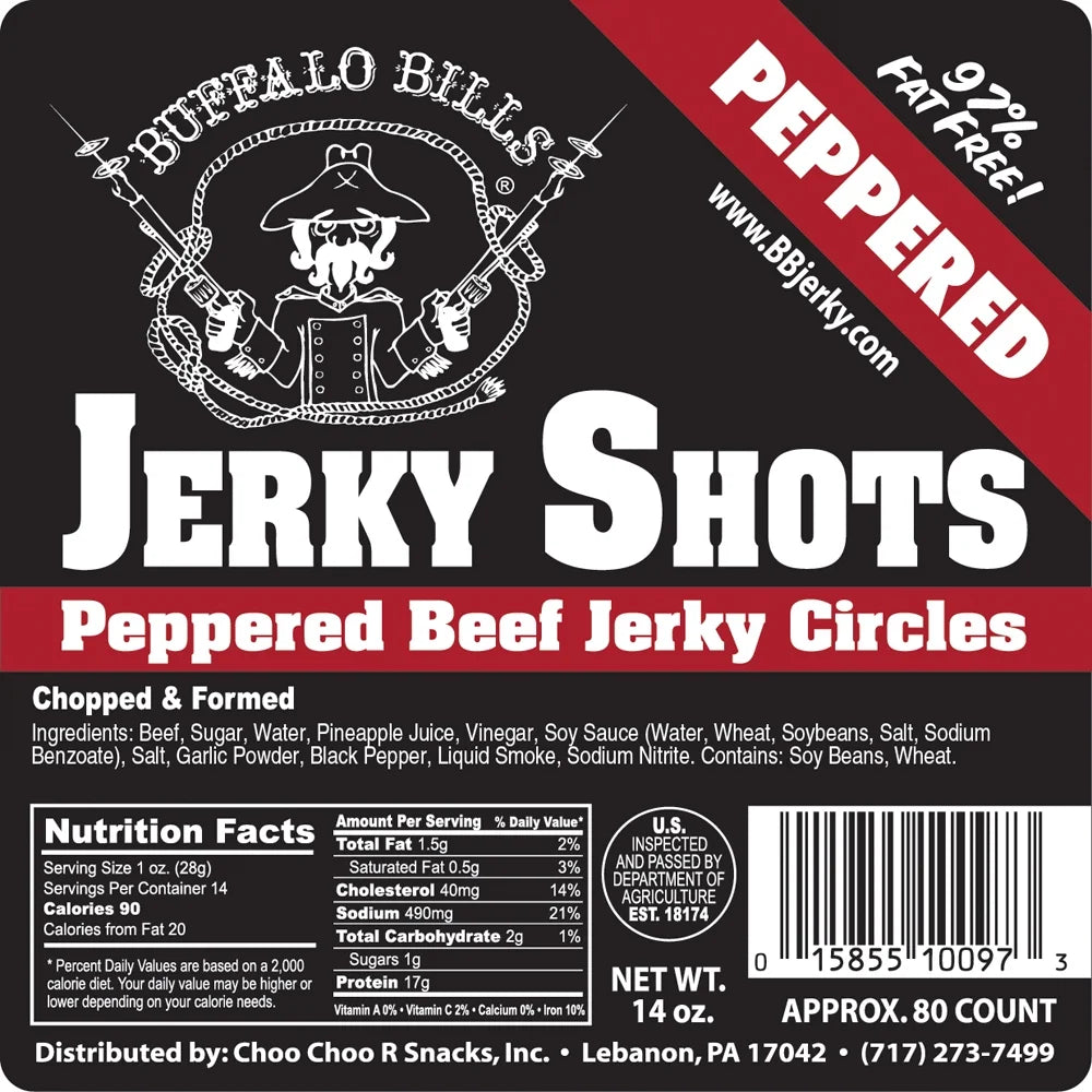 14oz Peppered Beef Jerky Shots L4243