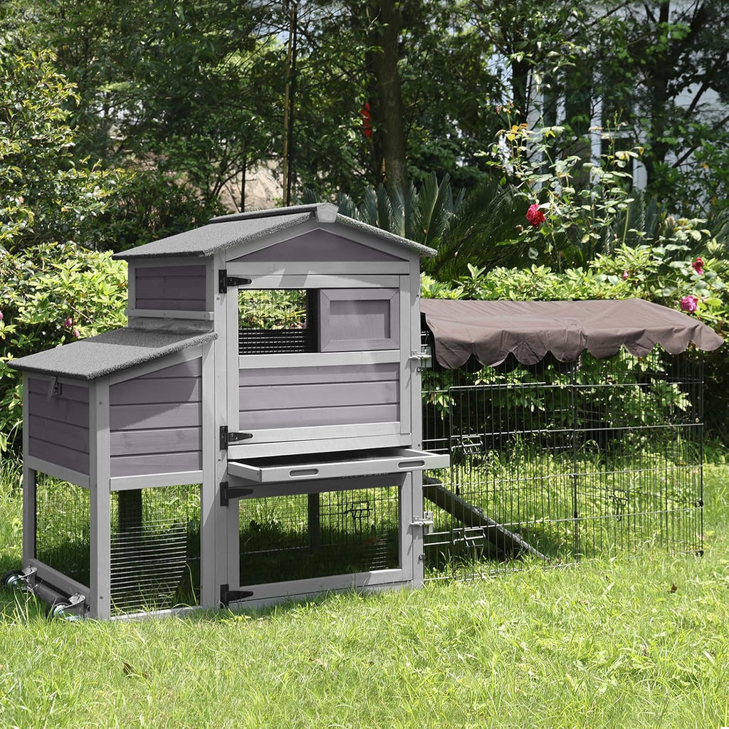 Large All-Steel Frame Chicken Coop with Metal Run M865393