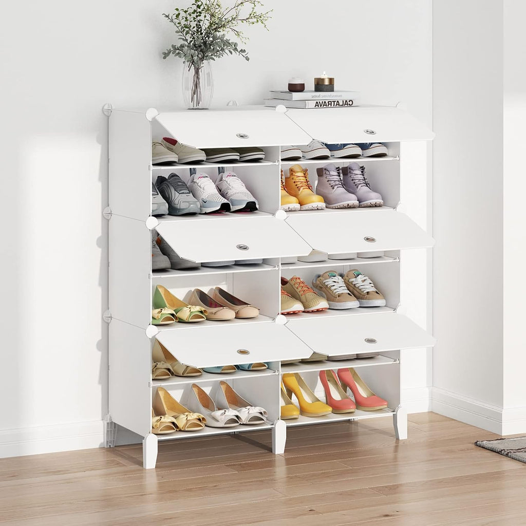 Portable 72 Pair Shoe Rack Organizer White F661788