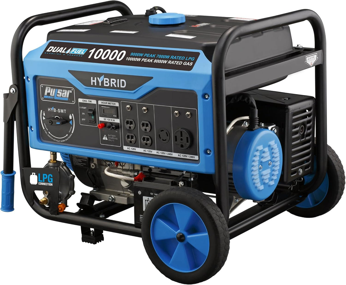 Portable Dual Fuel Generator 10000 Peak Watts Black Z833840