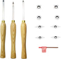 3 Pc Carbide Tipped Wood Lathe Turning Tools Set with Wood Handle W73676