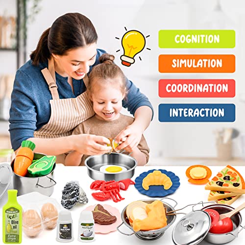 38Pcs Stainless Steel Toy Cookware Set L140