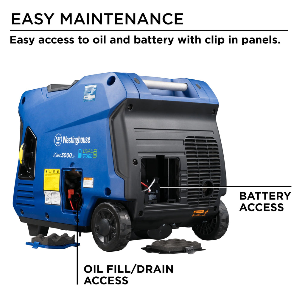 5000 Peak Watt Dual Fuel Portable Inverter Generator J28651