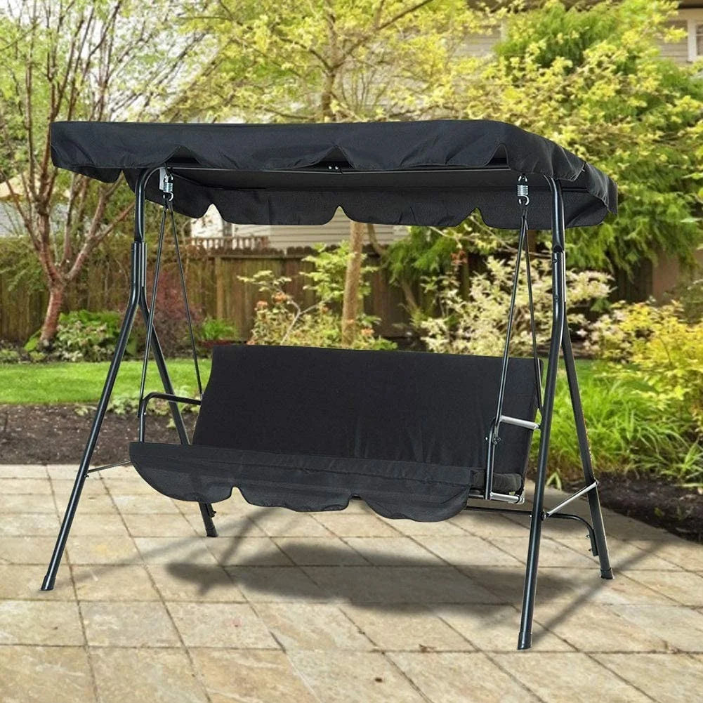 3-Person Metal Porch Swing Bench with Canopy V8685