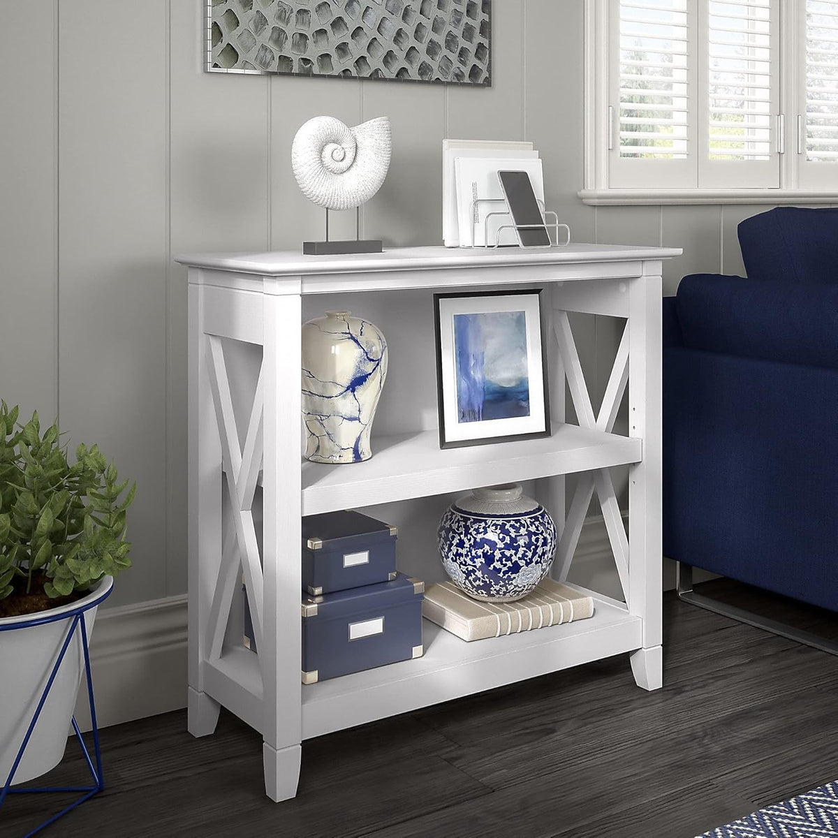 Pure White Oak 2 Shelf Bookcase Z146499