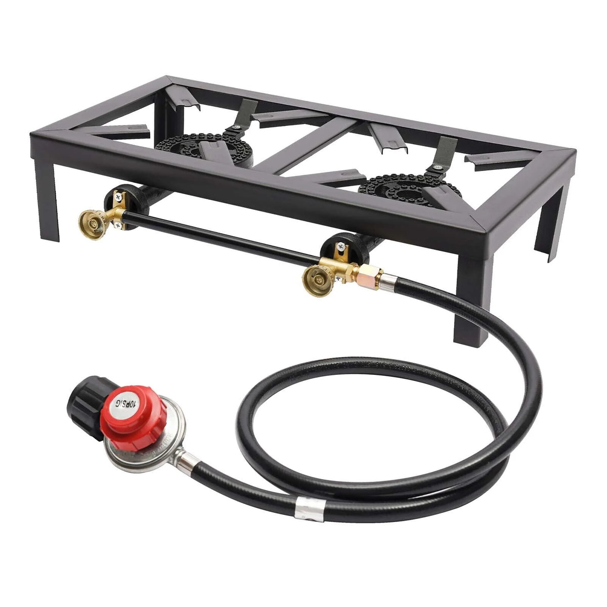 Portable Camping Stove Double Burner Outdoor Gas Stove with Regulator Hose S509972