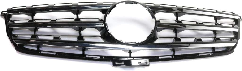 Black Plastic Grille Assembly with Chrome Molding M9877