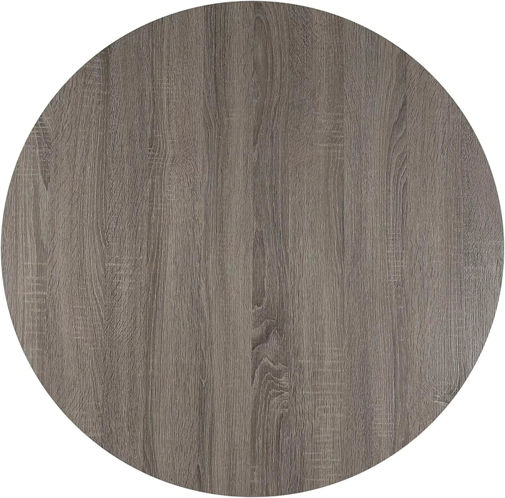 Round Wooden Coffee Table 35.5 x 18 Inches Gray A356375