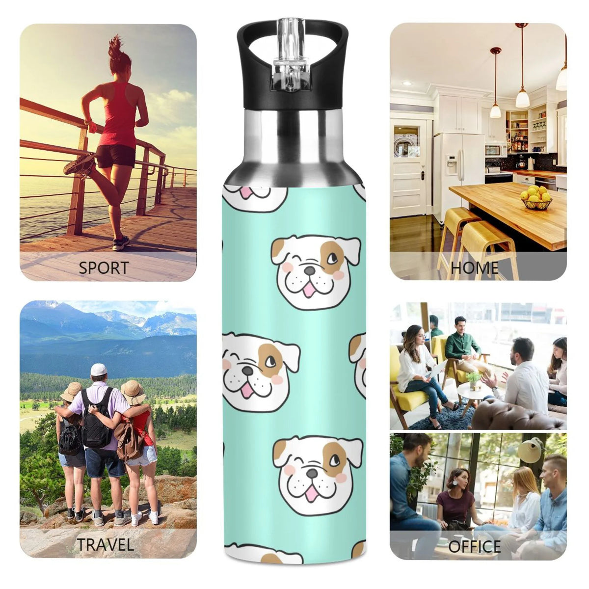 Green Stainless Steel Vacuum Insulated Water Bottle 20 OZ Y694