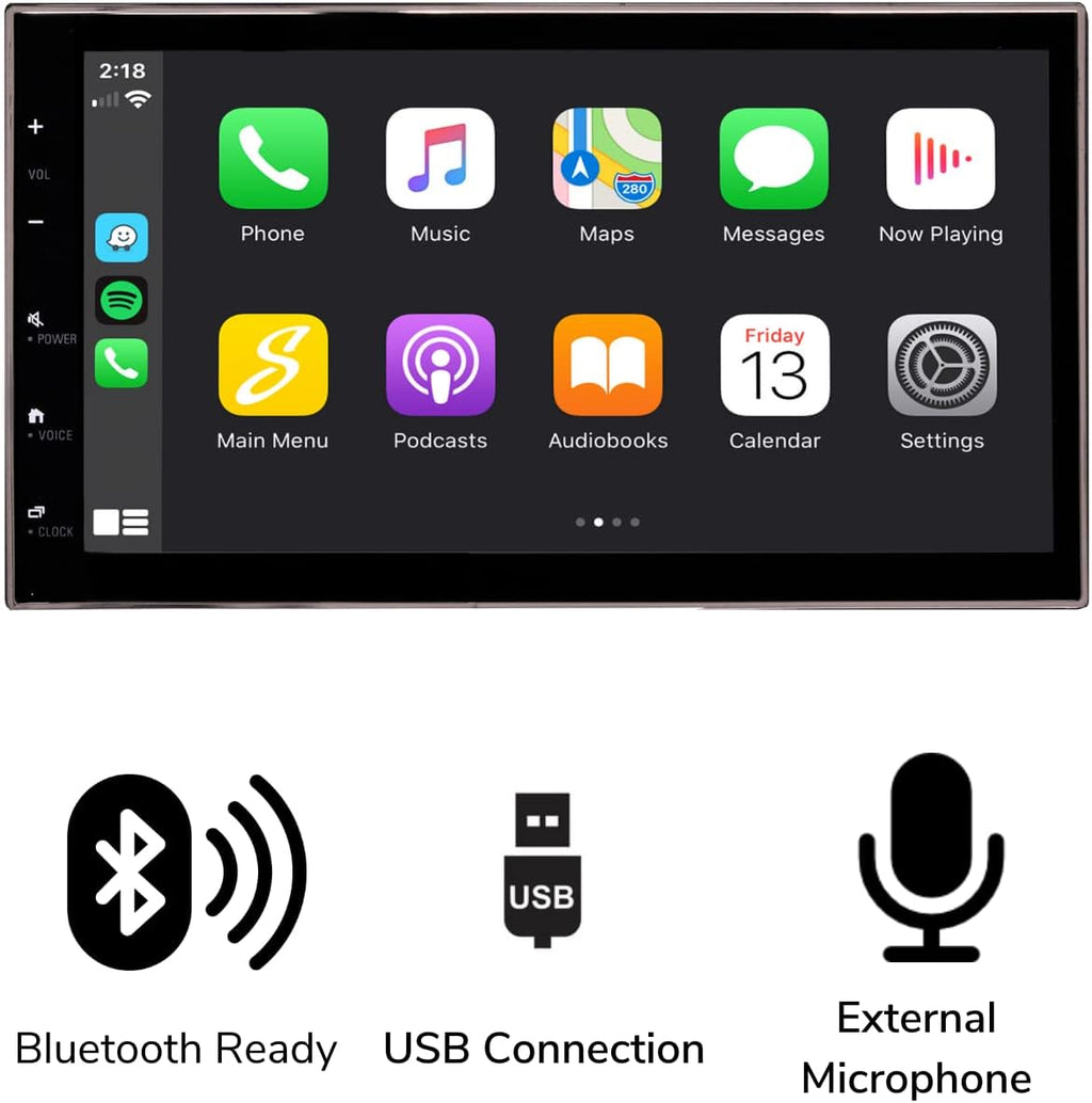 Double Din Complete Radio Kit with Touchscreen Radio, CarPlay, Android Auto, Bluetooth, Dash Kit, Can Bus Interface, Camera Input and Antenna Adapter L67732