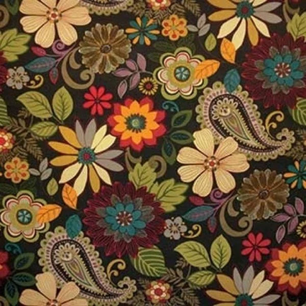 Multicolor Floral Rectangular Outdoor Chair Cushion with Ties N1017