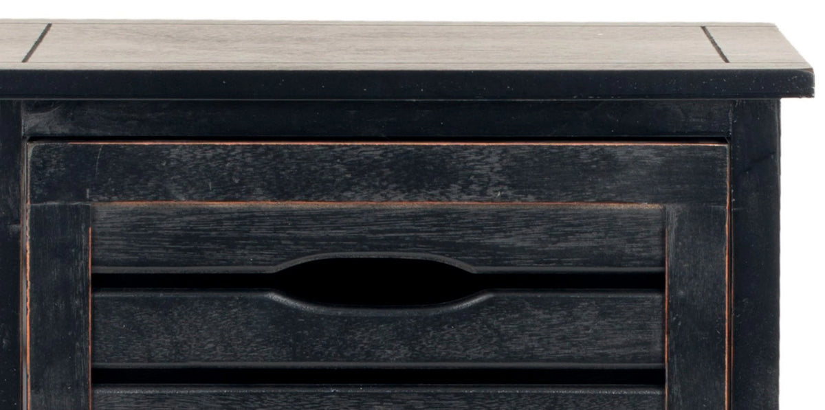 3 Drawer Distressed Black Cabinet J602
