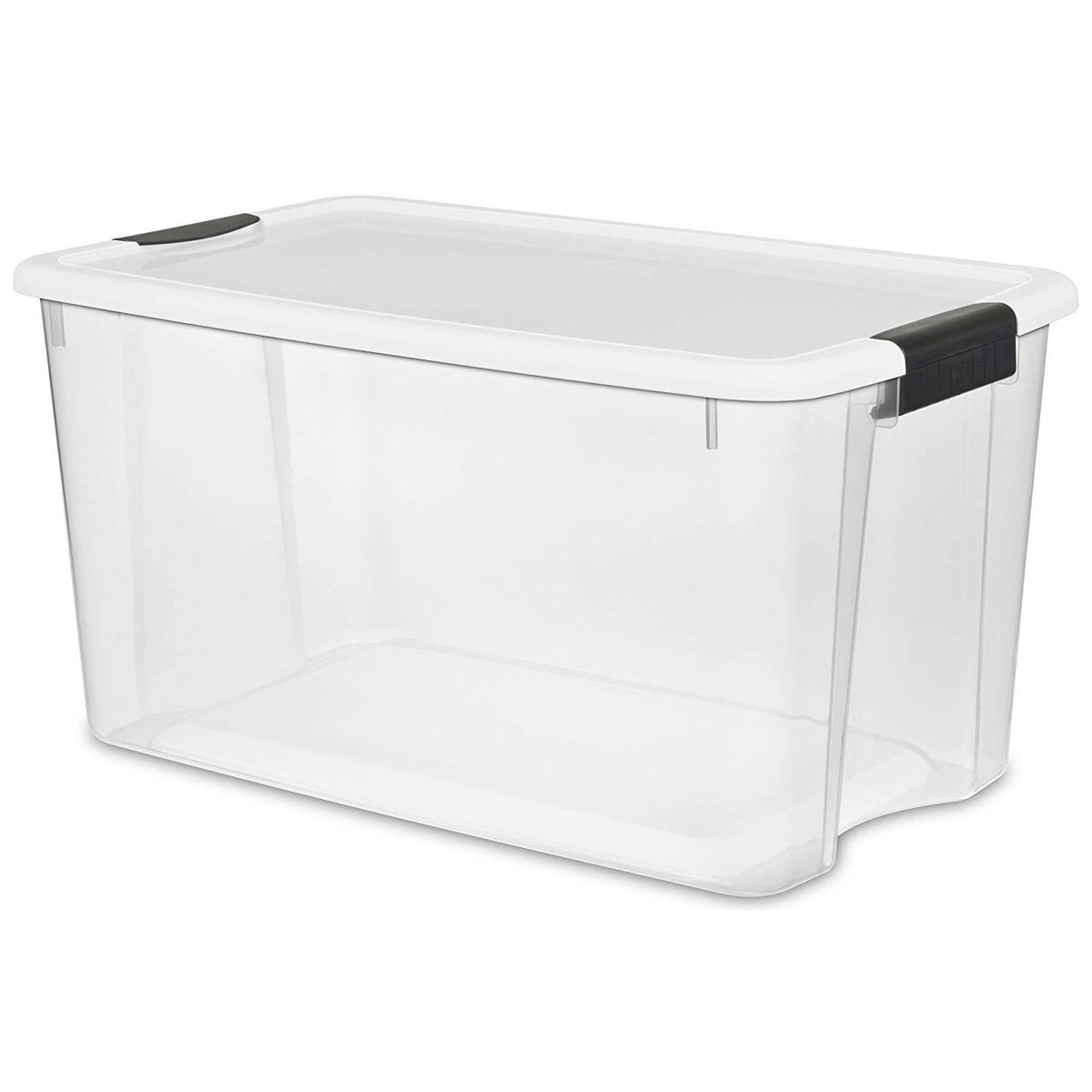 70 Quart Ultra Latch Storage Box with White Lid & Clear Base, 8 Pack D145308