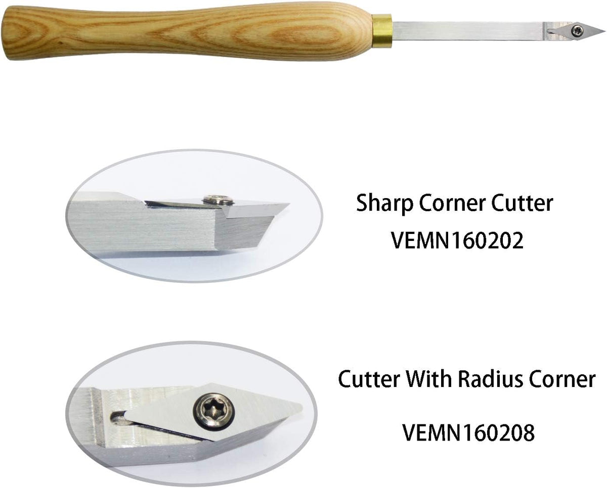 3 Pc Carbide Tipped Wood Lathe Turning Tools Set with Wood Handle W73676