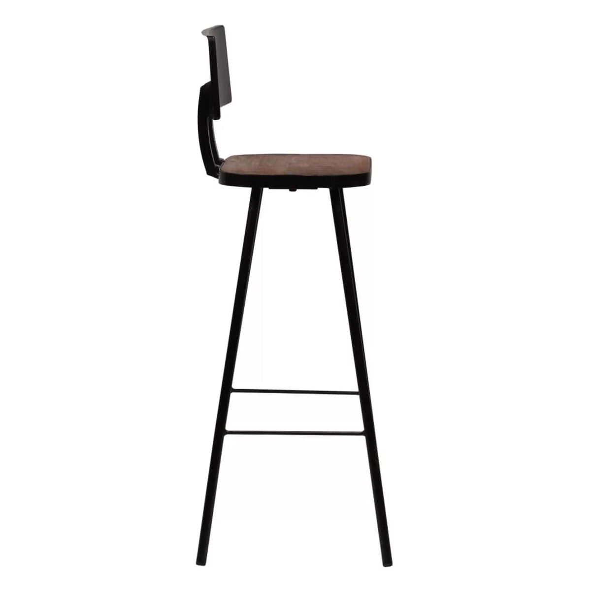 4 Piece Reclaimed Wood Bar Stools with Backrest Steel Frame M171424