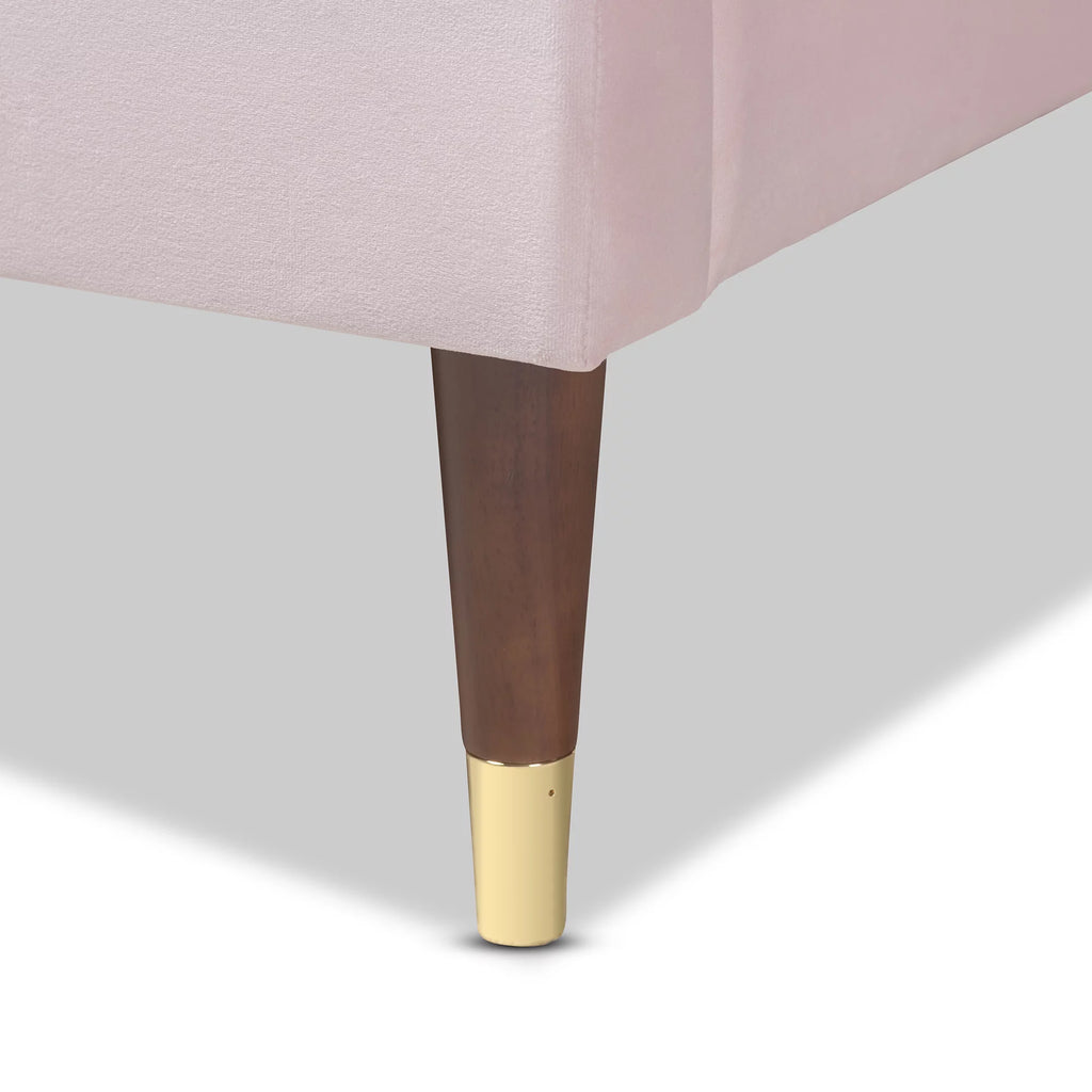Velvet Upholstered Wood Platform King Bed X923