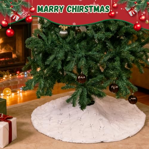 48 Inch Red Sequin Christmas Tree Skirt T4566