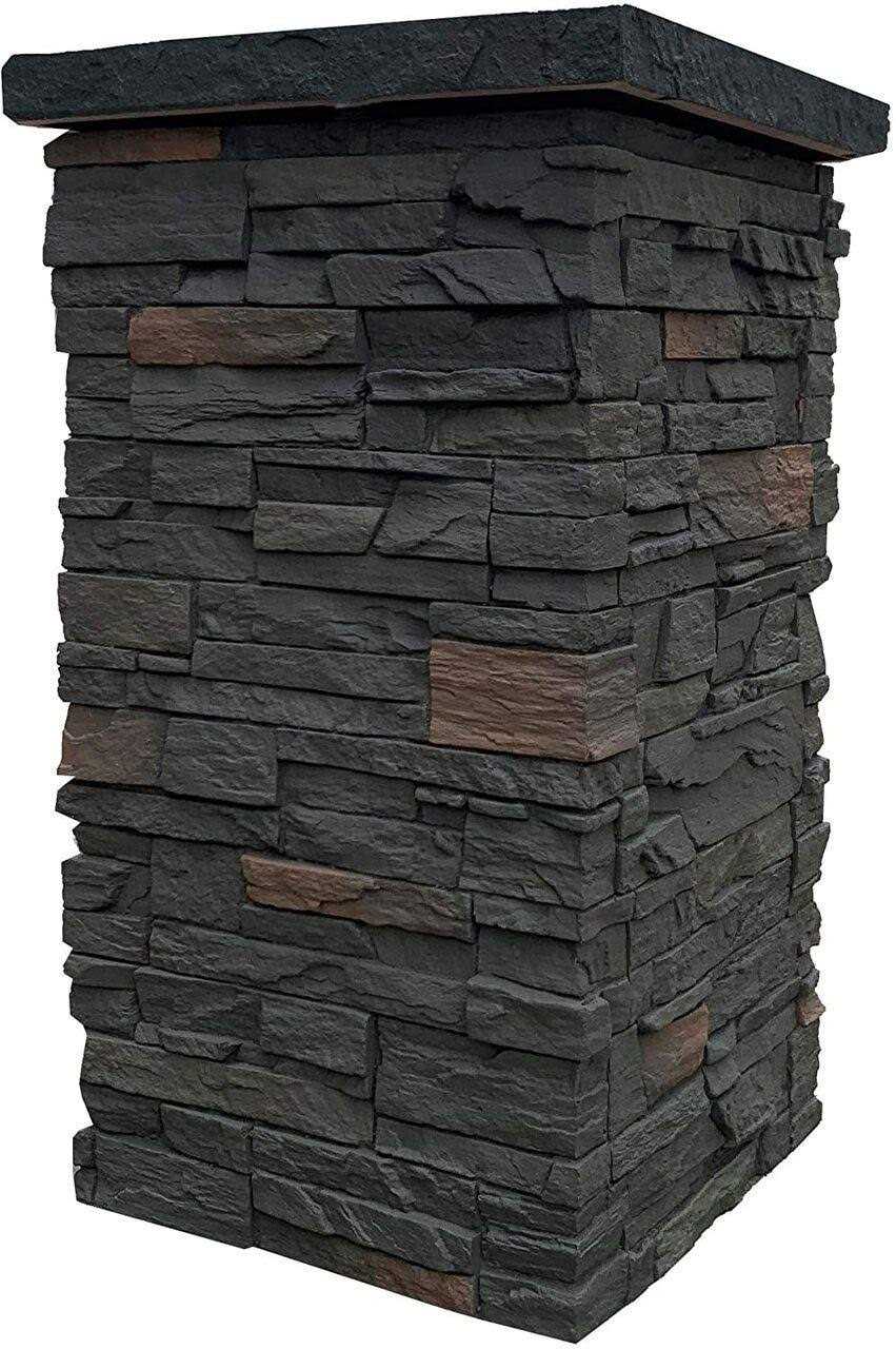 30 in. x 16 Faux Stone Column Siding Wrap S2276