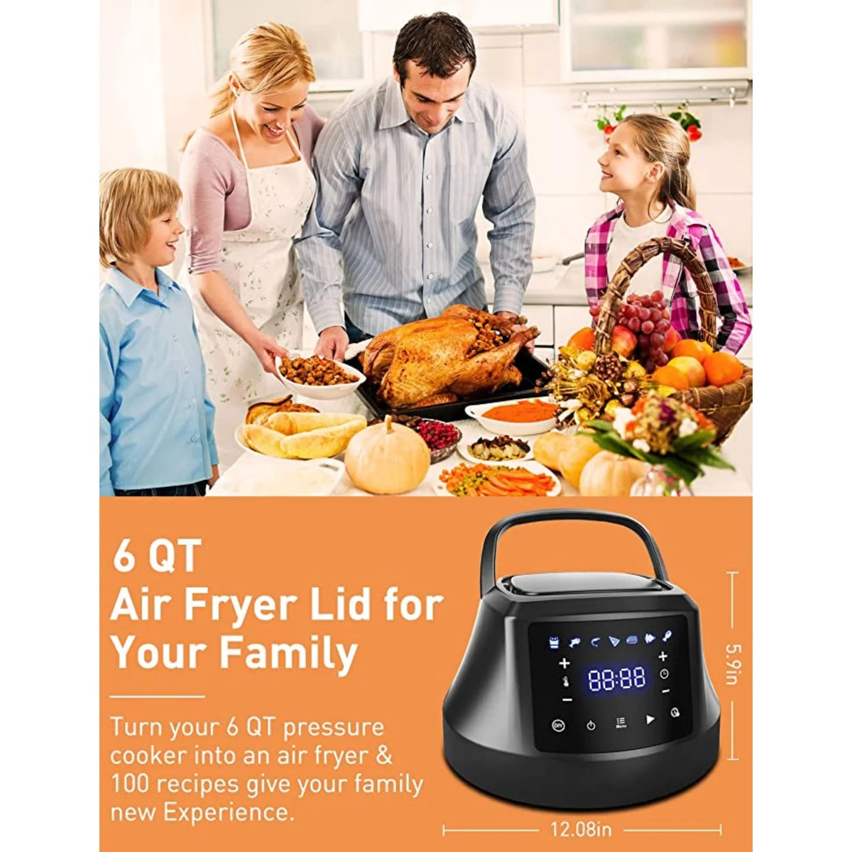 Air Fryer Lid for 6-Quart Pressure Cooker L329462