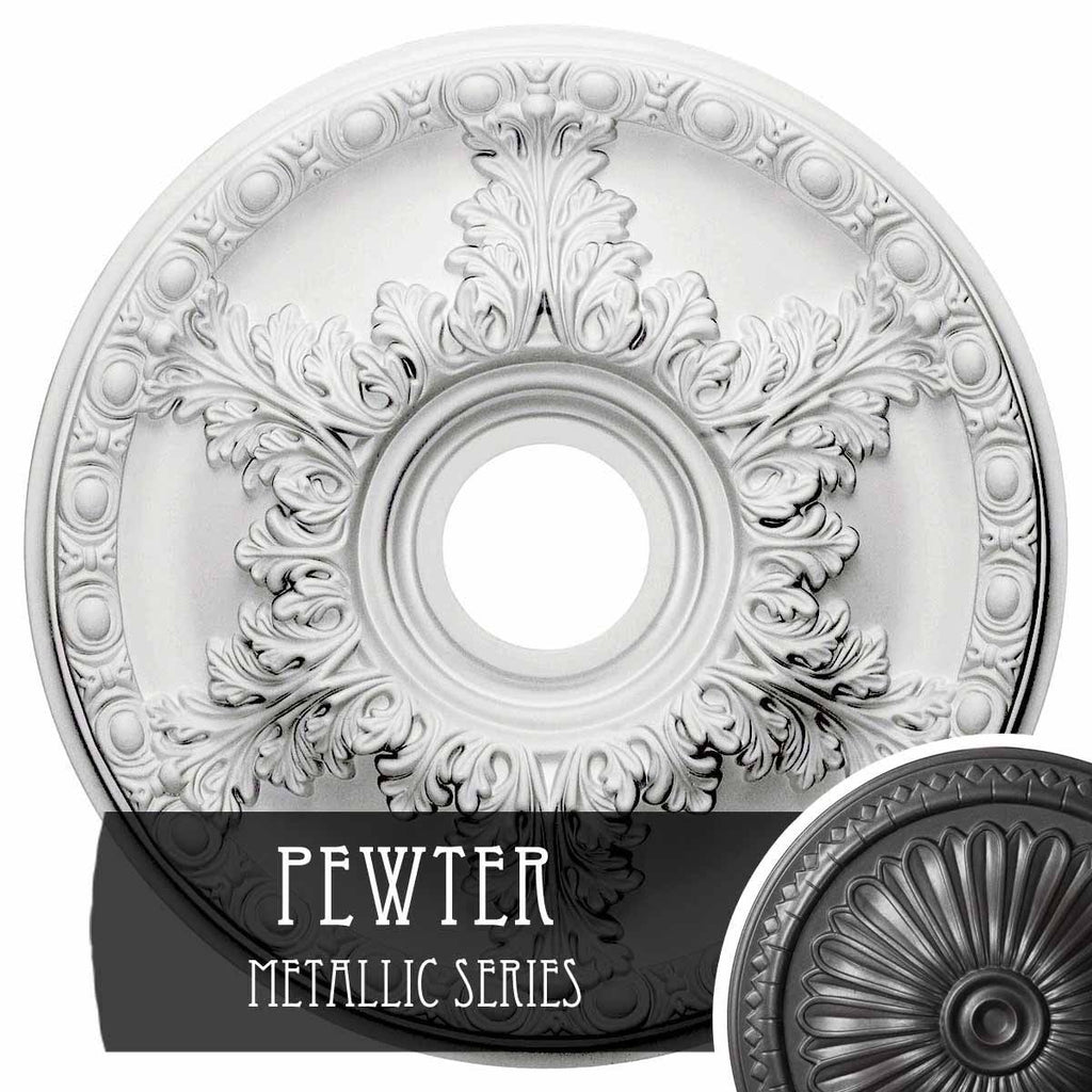 Granada Ceiling Medallion, Hand-Painted Pewter B397
