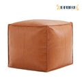 Faux Leather Square Pouf Ottoman K50870