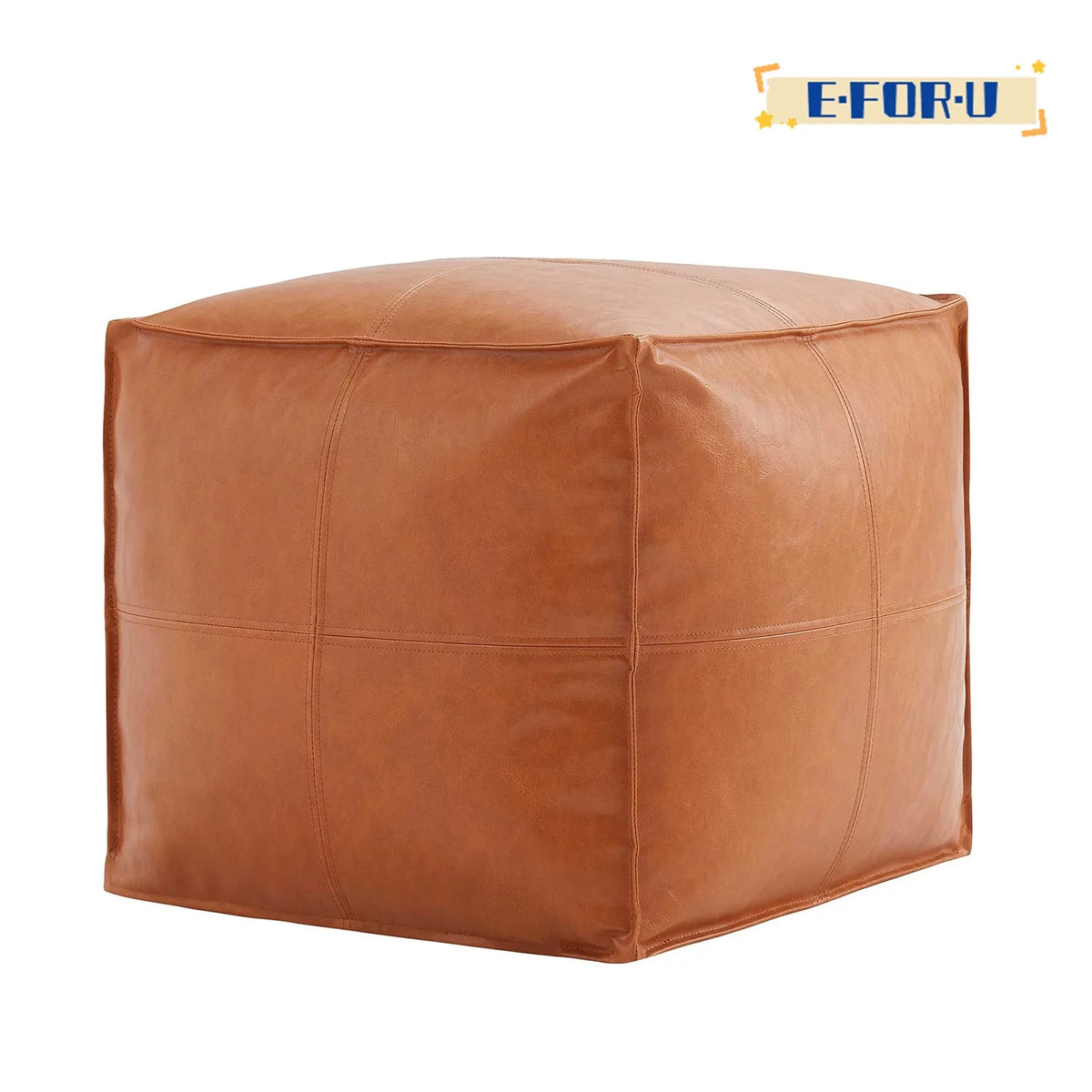 Faux Leather Square Pouf Ottoman K50870