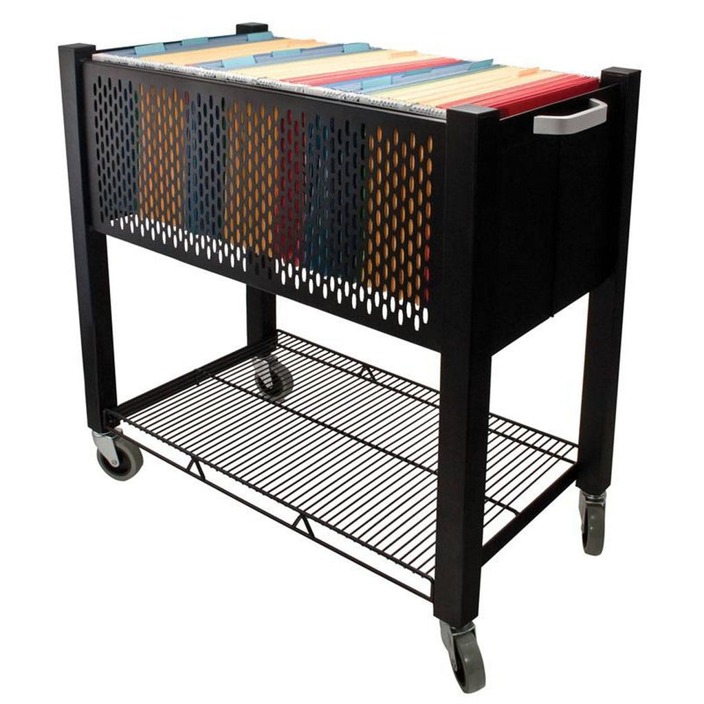 Black Open-Top File Cart G32575