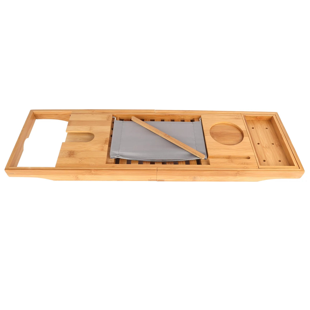 Bamboo Bathtub Caddy Tray with Expandable Sides T24011