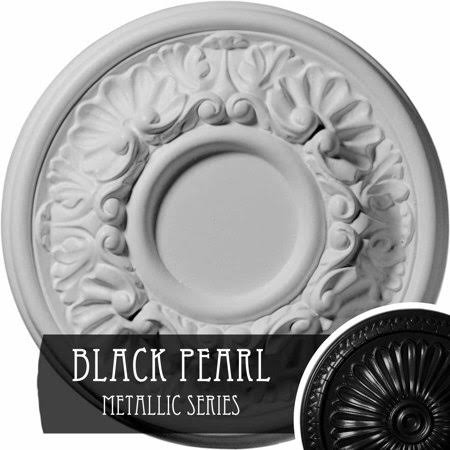 Hand-Painted Black Ceiling Medallion Y469