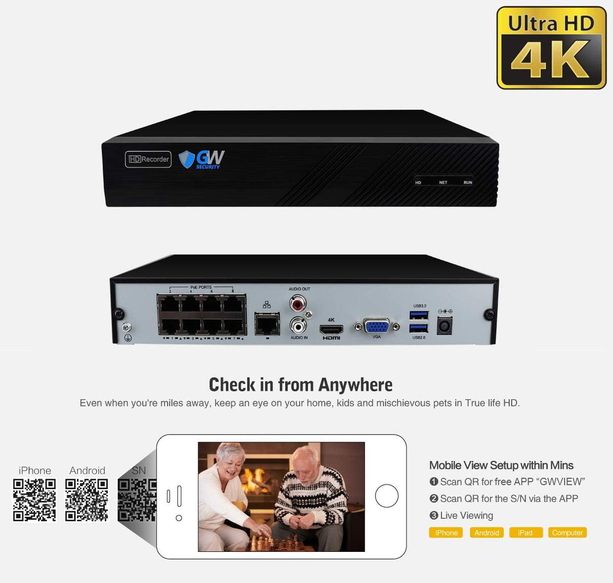 8 Channel 4K POE Security Camera System N3253