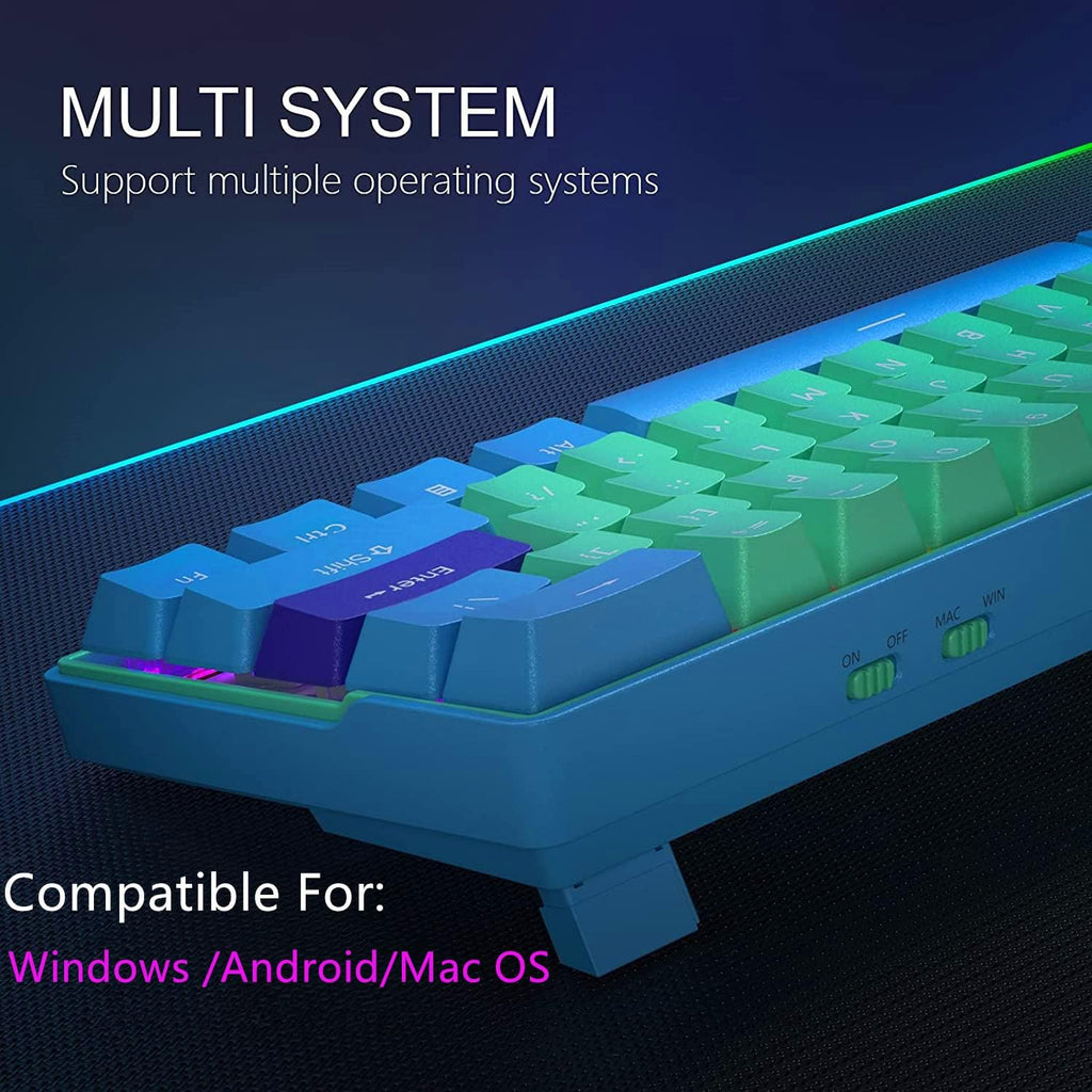 60 Percent Wireless Mechanical Keyboard with Cherry MX Blue Switch Z5275