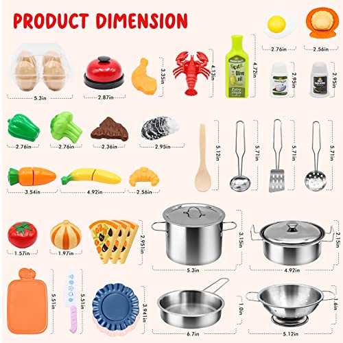 38Pcs Stainless Steel Toy Cookware Set L140
