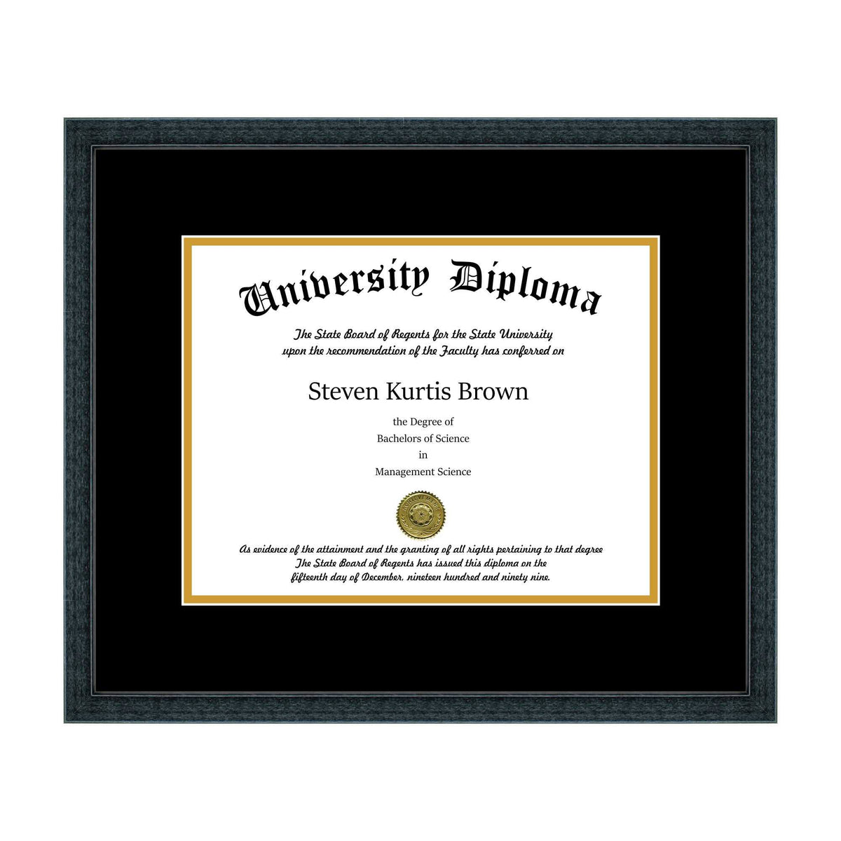 Single Diploma Frame with Double Matting for 8.5" x 11" Tall Diploma E82369