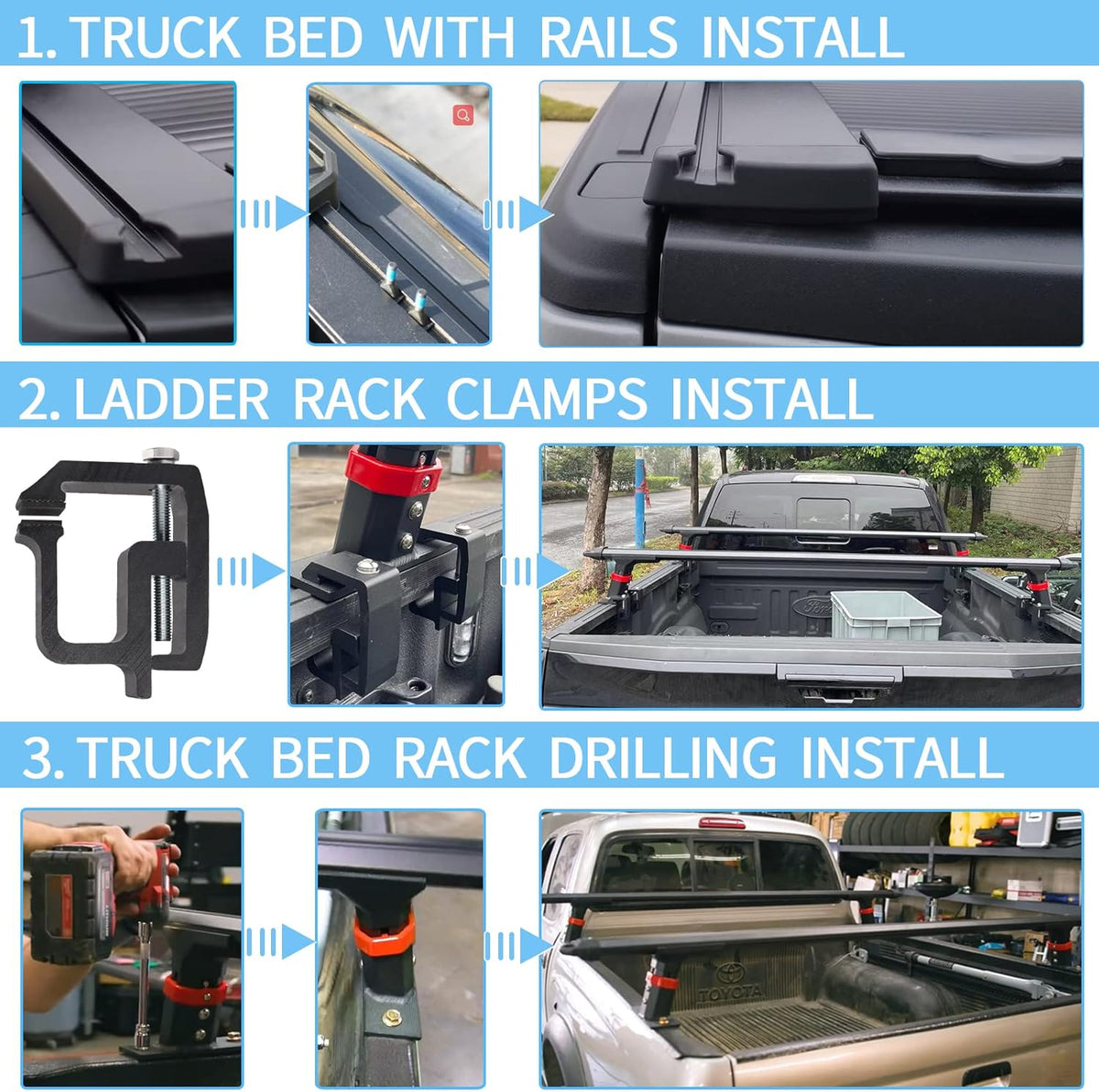 Truck Bed Racks Low Profile Adjustable Height Heavy Duty V961614