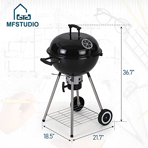 Black Porcelain-Enameled Charcoal Grill S908919