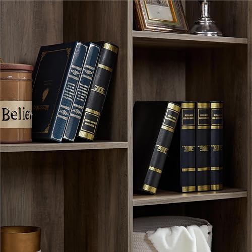 Gray Wash Tall Storage Cabinet with Doors and Open Shelves L88090
