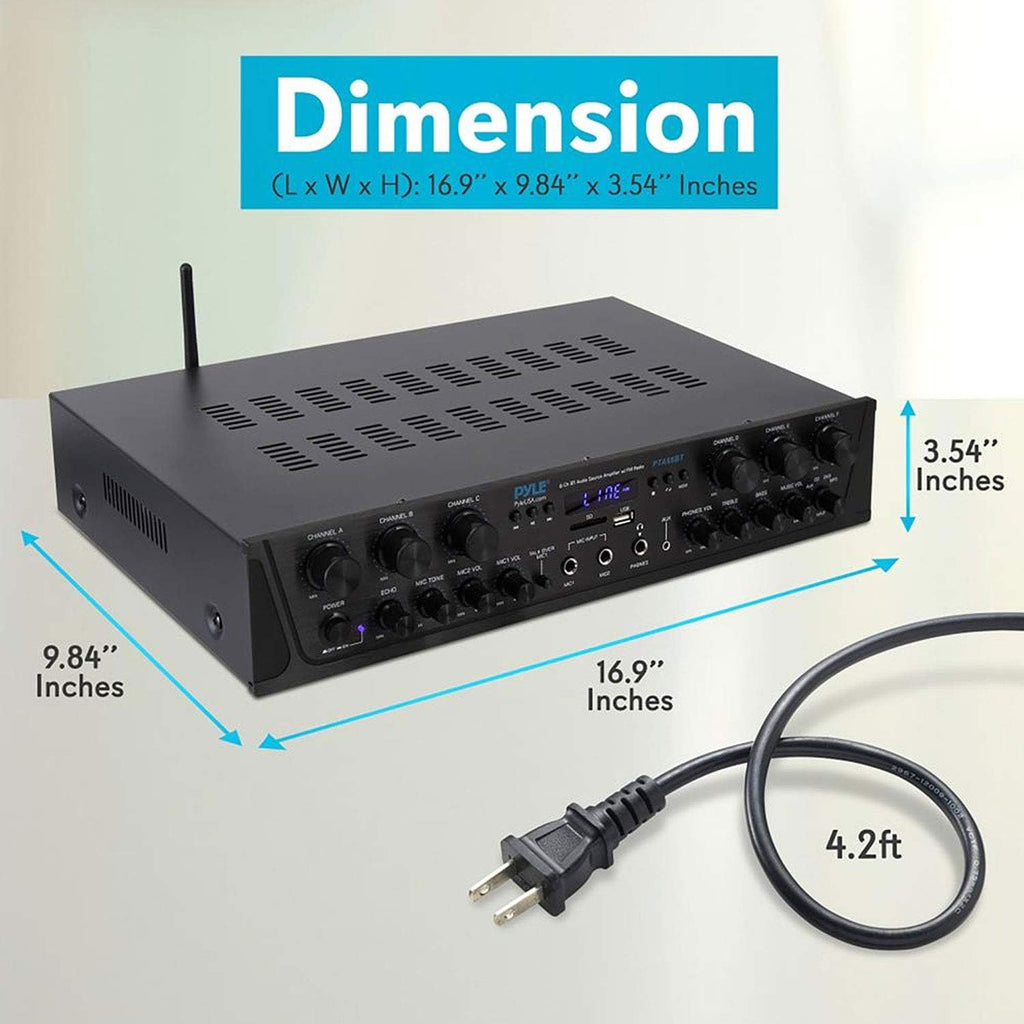 Wireless Bluetooth Stereo Receiver Amp 6 Channel 600Watt D4430