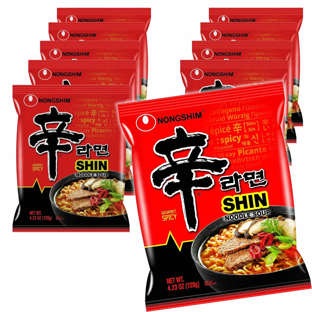 Nongshim SHIN Ramen Spicy Soup Noodles (10 Pack) M277