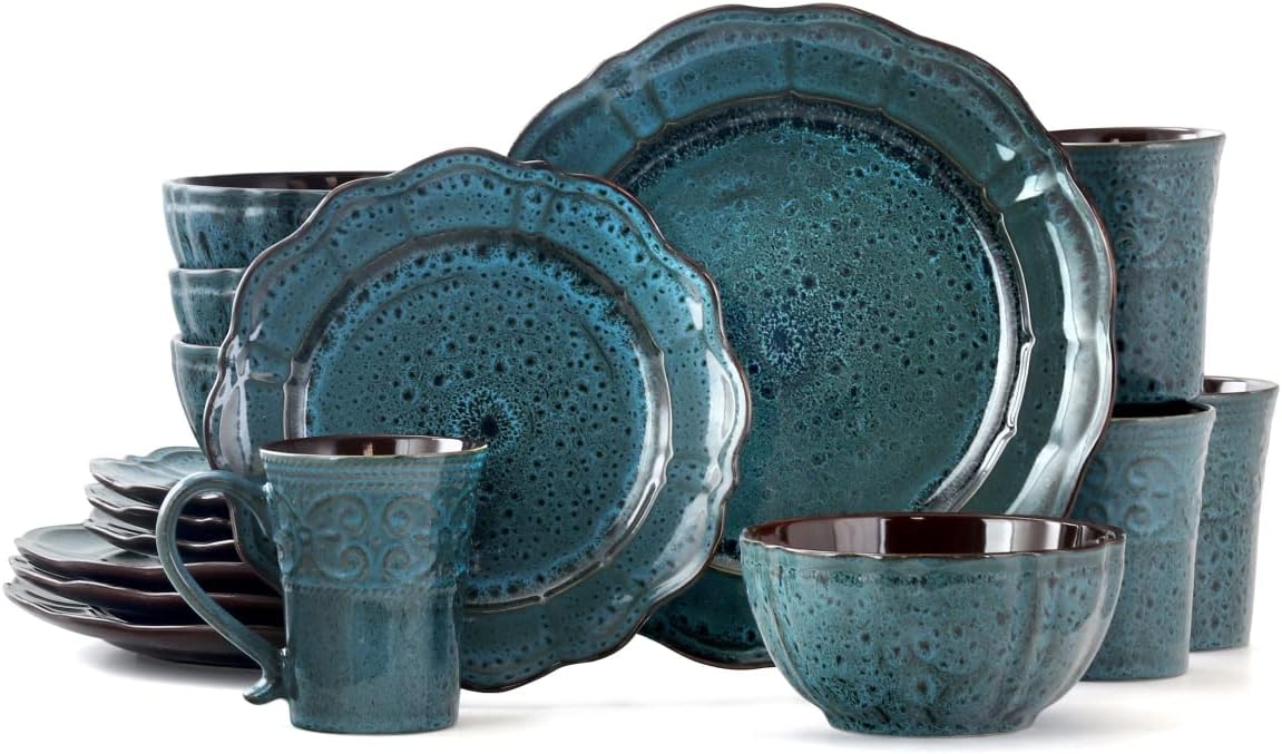 16 Piece Blue Dinnerware Set of 4 S6629