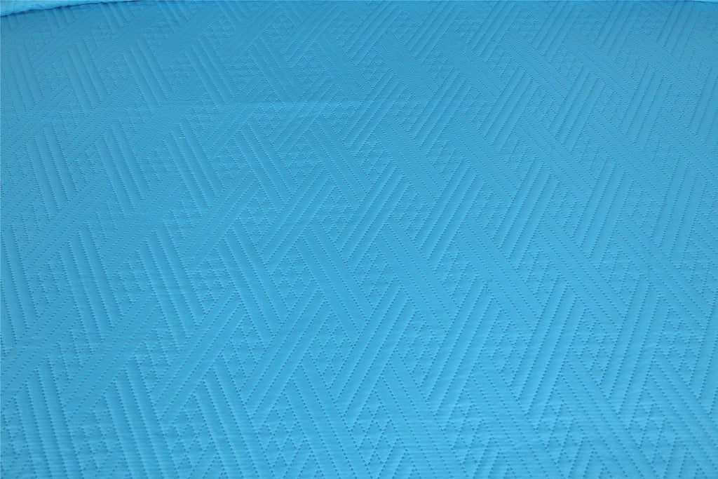 Turquoise Lagoon Light Blue Cal King 3-Pieces Quilt Set Z5085